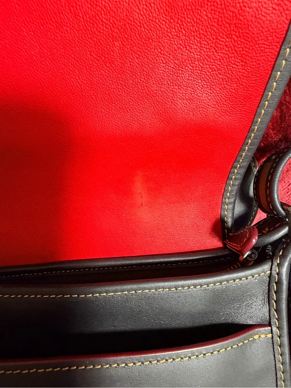 Coach x Disney Patricia Saddle Bag Black Leather Mickey Ears F59369